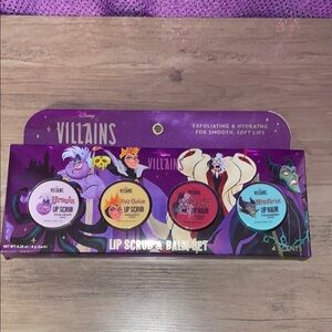 Disney Villains Lip Scrub & Balm Set - Purple, Red, Blue, Black